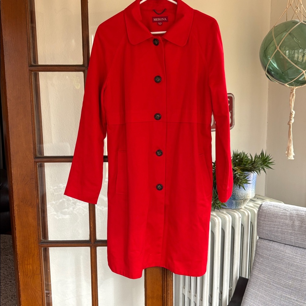 Vibrant Poppy Trench Coat